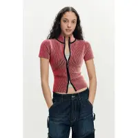Desigual , top in maglia cangiante, Donna, Rosso, L