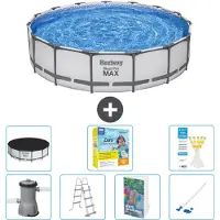 Bestway Steel Pro MAX, piscina in acciaio, forma rotonda - 457x122 cm - composta da 6 parti, modello S544
