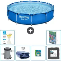Bestway Piscina gonfiabile Steel Pro, rotonda, dimensioni 366x76 cm, composta da 5 parti, modello S177