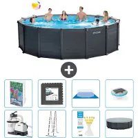 Intex Pannello per piscina in grafite, modello Rund - 478x124 cm - composto da 7 elementi, codice S608