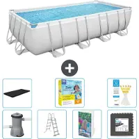 Bestway Power Steel, piscina rettangolare - 488x244x122 cm - composta da 6 parti, modello S607