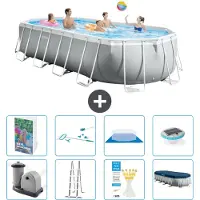 Intex Piscina fuori terra ovale con struttura Prisma - 610x305x122 cm - 7 pezzi - Modello S595