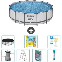 Bestway Piscina gonfiabile Steel Pro MAX, rotonda, 427x122 cm, composta da 6 parti, modello S532