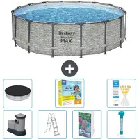 Bestway Piscina gonfiabile Steel Pro MAX, rotonda, 488x122 cm, composta da 6 parti, modello S532