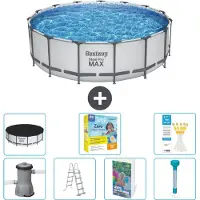 Bestway Piscina gonfiabile Steel Pro MAX, rotonda, 488x122 cm, composta da 6 parti, modello S532