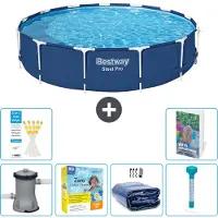 Bestway Piscina gonfiabile Steel Pro, rotonda, dimensioni 396x84 cm, composta da 5 parti, modello S184