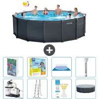 Intex Pannello per piscina in grafite, modello Rund - 478x124 cm - composto da 7 elementi, codice prodotto S532