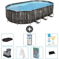 Bestway Power Steel, piscina ovale - 610x366x122 cm - composta da 6 parti, modello S619