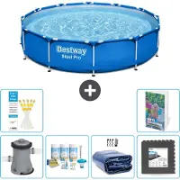 Bestway Piscina gonfiabile Steel Pro, rotonda, dimensioni 366x76 cm, composta da 5 parti, modello S233