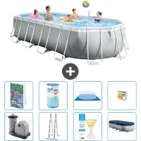 Intex Piscina ovale con struttura a telaio Prism - 610x305x122 cm - 7 pezzi - Modello S541