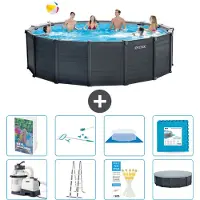 Intex Pannello per piscina in grafite, modello Rund - 478x124 cm - composto da 7 elementi, codice prodotto S539