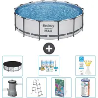 Bestway Piscina gonfiabile Steel Pro MAX, rotonda, 427x122 cm, composta da 6 parti, modello S556