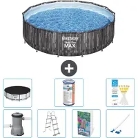 Bestway Steel Pro MAX, piscina in acciaio, forma rotonda - 427x107 cm - composta da 6 parti, modello S549