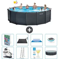 Intex Pannello per piscina in grafite, modello Rund - 478x124 cm - composto da 7 elementi, codice S598