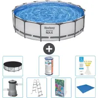 Bestway Piscina gonfiabile Steel Pro MAX, rotonda, 457x122 cm, composta da 6 parti, modello S594