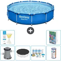 Bestway Steel Pro, piscina in acciaio, rotonda - 366x76 cm - composta da 5 parti, modello S208
