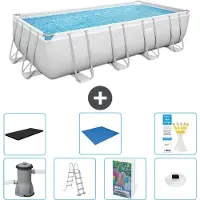 Bestway Power Steel, piscina rettangolare - 488x244x122 cm - composta da 6 parti, modello S596