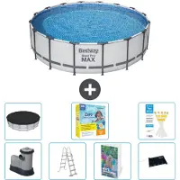 Bestway Piscina gonfiabile Steel Pro MAX, rotonda, 488x122 cm, composta da 6 parti, modello S582