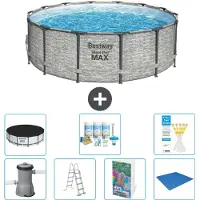 Bestway Steel Pro MAX, piscina in acciaio, forma rotonda - 427x122 cm - composta da 6 parti, modello S599