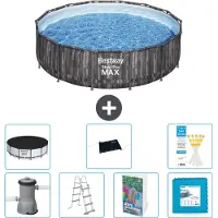 Bestway Steel Pro MAX, piscina in acciaio, forma rotonda, dimensioni 427x107 cm, composta da 6 parti, modello S621