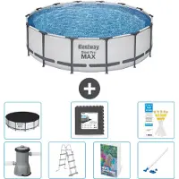 Bestway Piscina gonfiabile Steel Pro MAX, rotonda, 427x122 cm, composta da 6 parti, modello S610