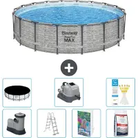 Bestway Steel Pro MAX, piscina in acciaio, forma rotonda - 549x122 cm - composta da 6 parti, modello S649