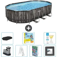 Bestway Power Steel, piscina ovale - 610x366x122 cm - composta da 6 parti, modello S607