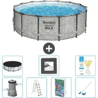 Bestway Piscina gonfiabile Steel Pro MAX, rotonda, 427x122 cm, composta da 6 parti, modello S610