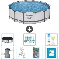 Bestway Piscina gonfiabile Steel Pro MAX, rotonda, 427x122 cm, composta da 6 parti, modello S536