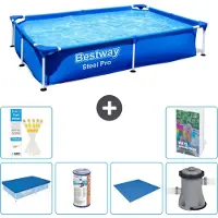 Bestway Steel Pro, piscina rettangolare - 221x150x43 cm - composta da 5 parti, modello S167