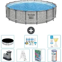 Bestway Piscina gonfiabile Steel Pro MAX, rotonda, 549x122 cm, composta da 6 parti, modello S556