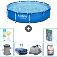 Bestway Piscina gonfiabile Steel Pro, rotonda, dimensioni 366x76 cm, composta da 5 parti, modello S329