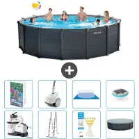 Intex Pannello per piscina in grafite, modello Rund - 478x124 cm - composto da 7 elementi, codice prodotto S552