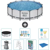 Bestway Steel Pro MAX, piscina in acciaio, forma rotonda - 427x122 cm - composta da 6 parti, modello S599