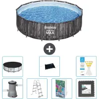 Bestway Piscina gonfiabile Steel Pro MAX, rotonda, 427x107 cm, composta da 6 parti, modello S543
