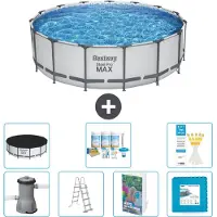 Bestway Piscina gonfiabile Steel Pro MAX, rotonda, 488x122 cm, composta da 6 parti, modello S536