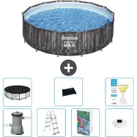 Bestway Piscina gonfiabile Steel Pro MAX, rotonda, 427x107 cm, composta da 6 parti, modello S598
