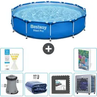 Bestway Piscina gonfiabile Steel Pro, rotonda, dimensioni 366x76 cm, composta da 5 parti, modello S190