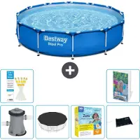 Bestway Piscina gonfiabile Steel Pro, rotonda, dimensioni 366x76 cm, composta da 5 parti, modello S234