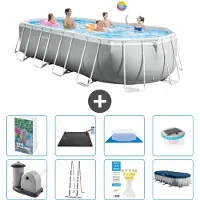 Intex Piscina fuori terra ovale con struttura Prisma - 610x305x122 cm - 7 pezzi - Modello S598