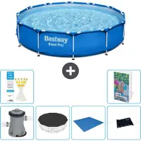 Bestway Piscina gonfiabile Steel Pro, rotonda, dimensioni 366x76 cm, composta da 5 parti, modello S214