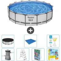 Bestway Piscina gonfiabile Steel Pro MAX, rotonda, 457x122 cm, composta da 6 parti, modello S546