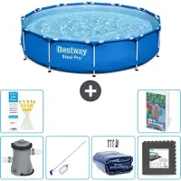 Bestway Piscina gonfiabile Steel Pro, rotonda, dimensioni 366x76 cm, composta da 5 parti, modello S217