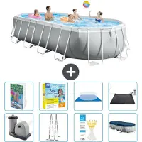 Intex Piscina fuori terra ovale "Prism Frame" - 610x305x122 cm - 7 pezzi - Modello S582