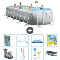 Intex Piscina fuori terra ovale "Prism Frame" - 610x305x122 cm - Kit composto da 7 elementi - Modello S550