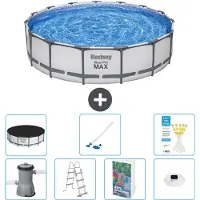 Bestway Piscina gonfiabile Steel Pro MAX, rotonda, 457x122 cm, composta da 6 parti, modello S552