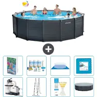 Intex Pannello per piscina in grafite, modello Rund - 478x124 cm - composto da 7 elementi, codice prodotto S536