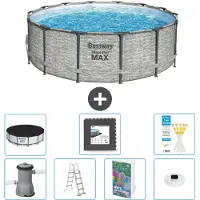 Bestway Piscina gonfiabile Steel Pro MAX, rotonda, 427x122 cm, composta da 6 parti, modello S608