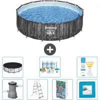 Bestway Piscina gonfiabile Steel Pro MAX, rotonda, 427x107 cm, composta da 6 parti, modello S536