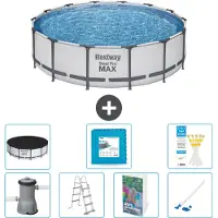 Bestway Piscina gonfiabile Steel Pro MAX, rotonda, 427x122 cm, composta da 6 parti, modello S531